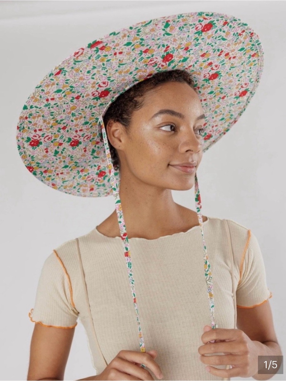 BAGGU X Laura Ashley Packable Sun Hat. OS - Picture 6 of 6